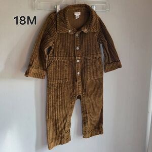 Cat & Jack Baby Boy's Brown Corduroy Jumpsuit 18M